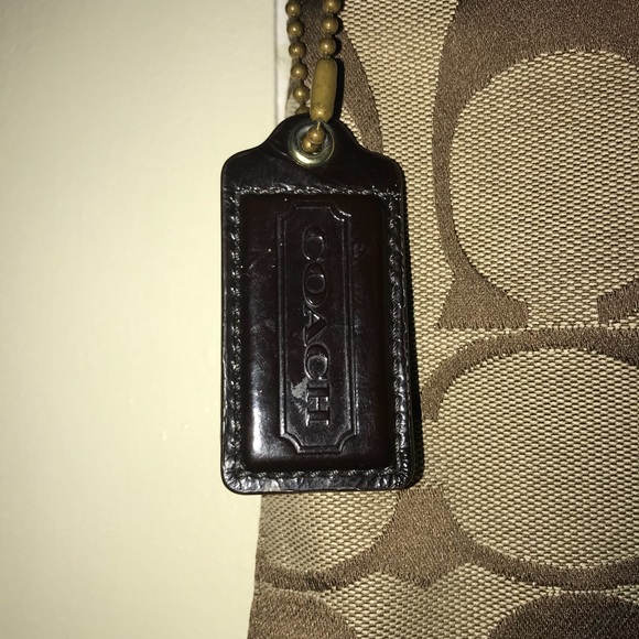 Coach purse brown with leather band on the bag - Picture 2 of 3